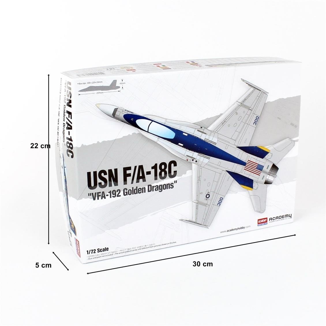 Academy 12564 1/72 Ölçek, USN F/A-18C (VFA-192 Golden Dragons) Savaş Uçağı, Plastik Model Kiti