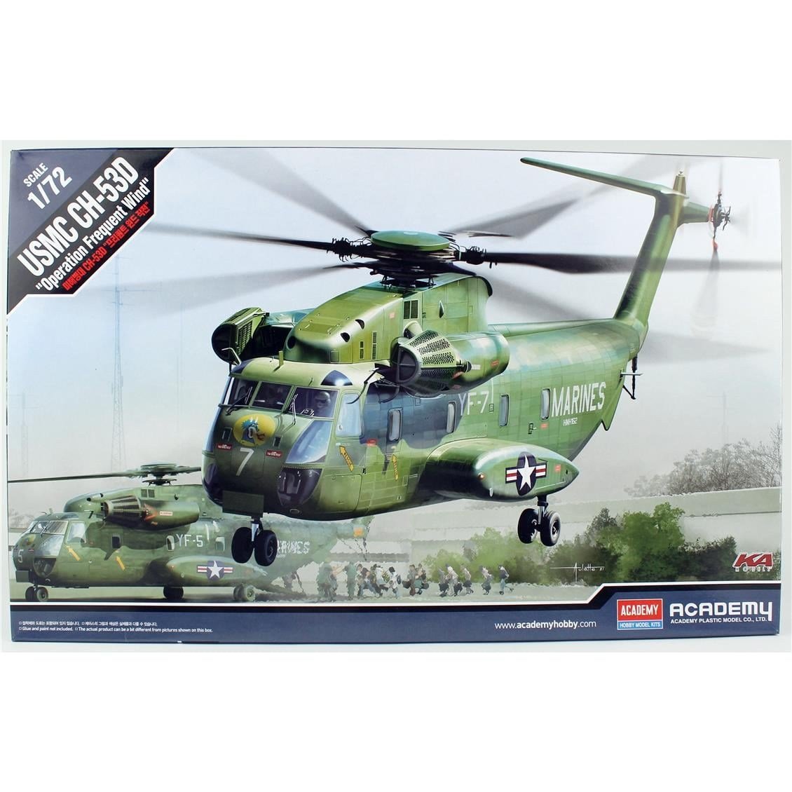 Academy 12575 1/72 Ölçek, USMC CH-53D Sea Stallion Askeri Helikopter, Plastik Model Kiti
