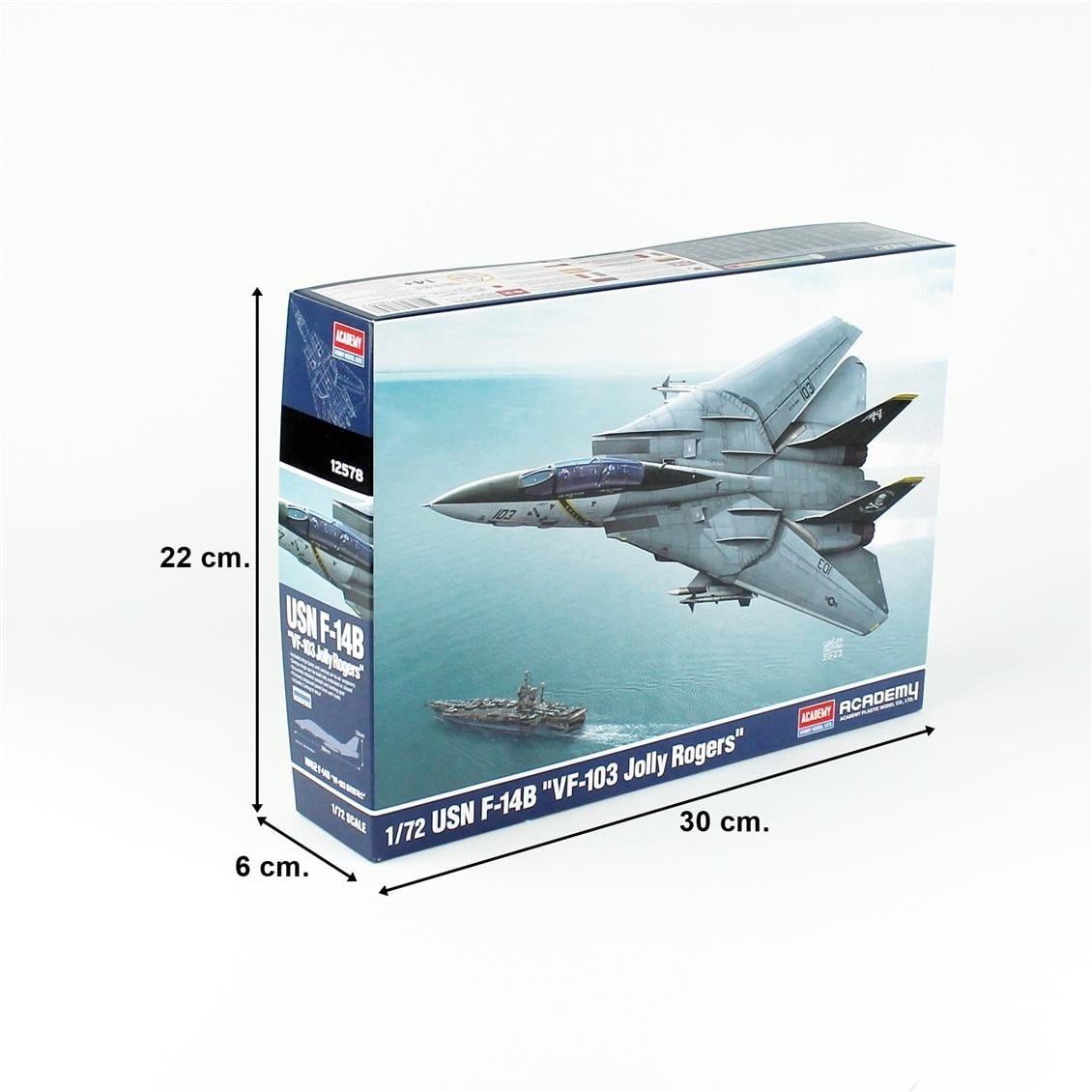 Academy 12578 1/72 Ölçek, U.S. Navy F-14B (VF-103 Jolly Rogers) Savaş Uçağı, Plastik Model Kiti