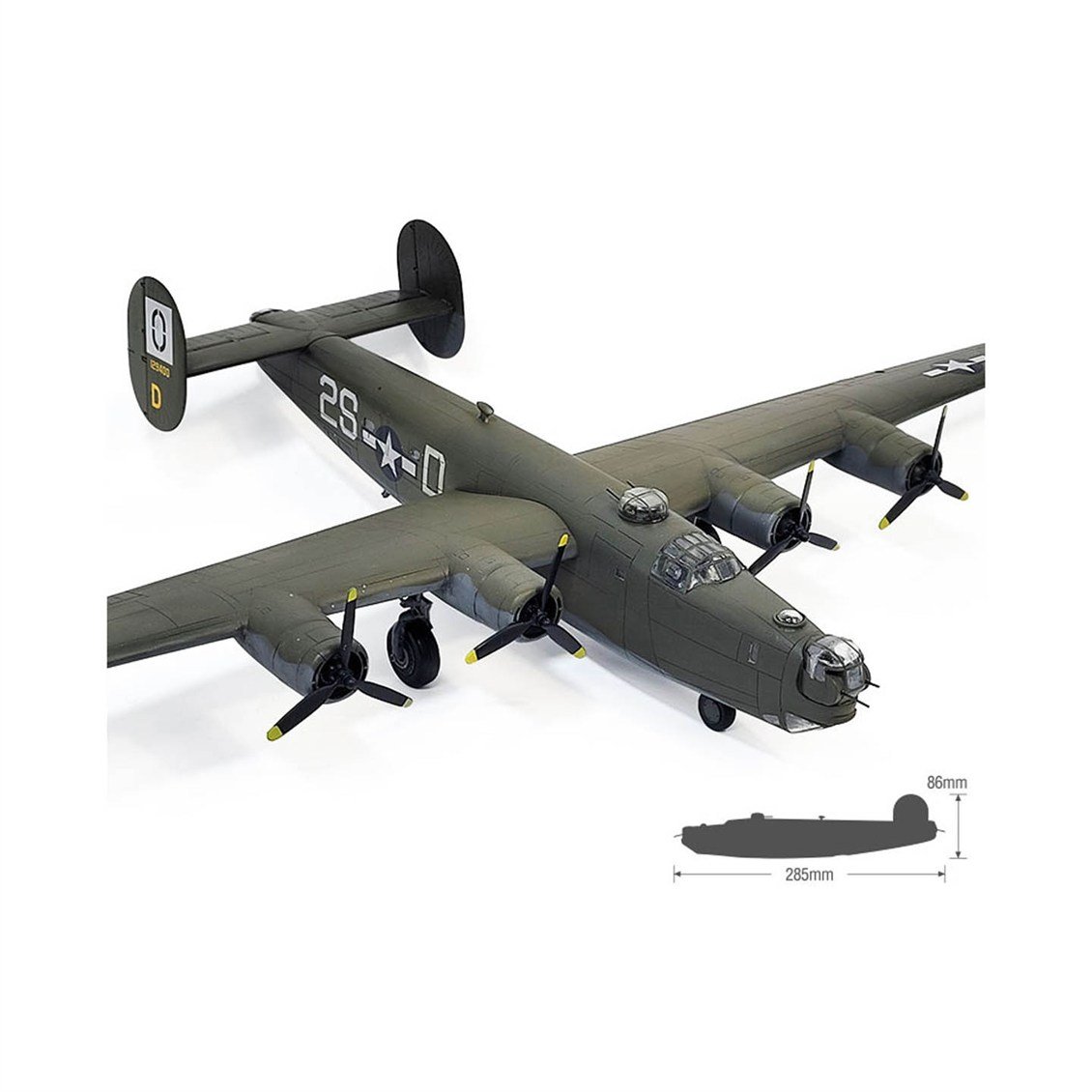 Academy 12584 1/72 USAAF B-24H Liberator (Zodiac), Bonbardıman Deniz Uçağı, Plastik Model Kiti