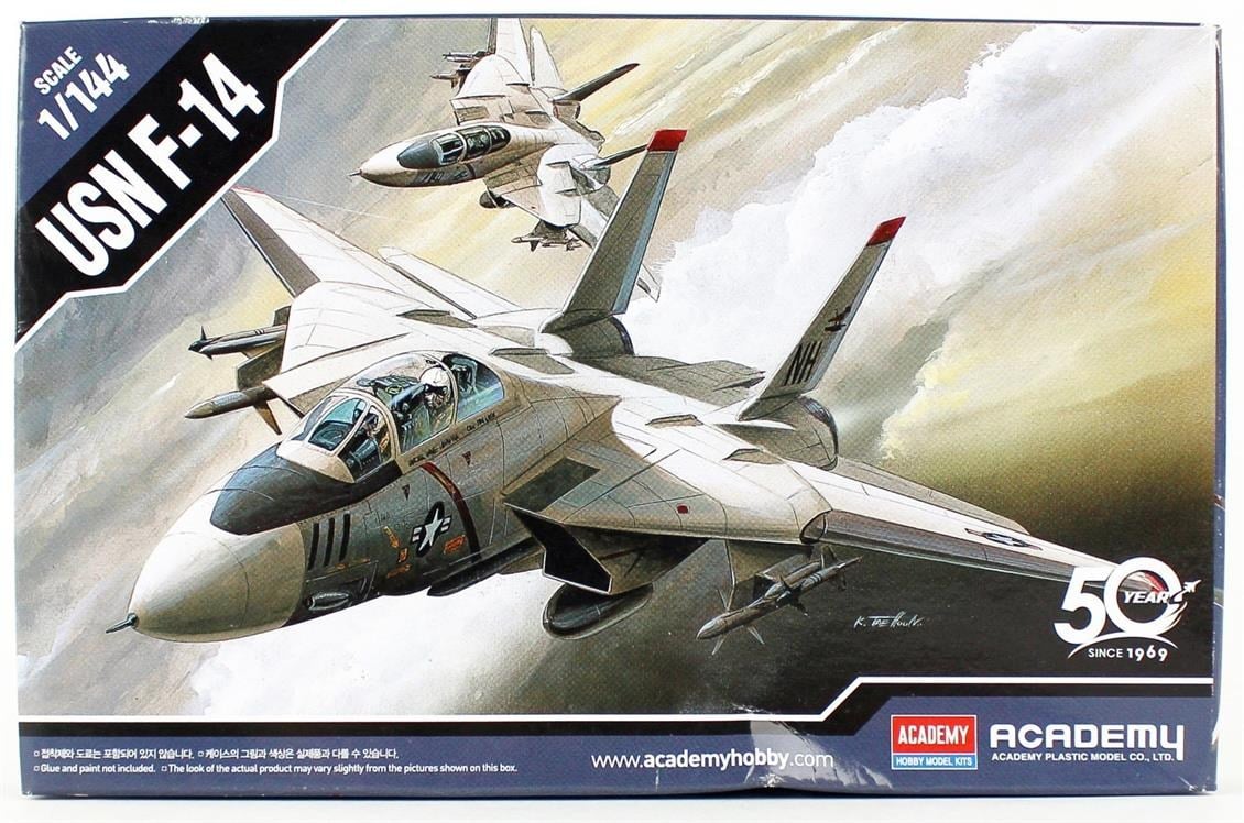Academy 12608 1/144 Ölçek, ABD Donanması F-14A Tomcat Savaş Uçağı, Plastik Model Kiti