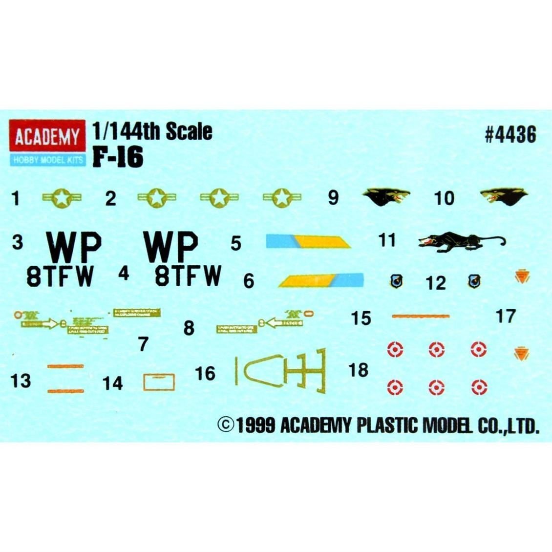 Academy 12610 1/144 Ölçek, F-16 Fighting Falcon Savaş Uçağı, Plastik Model Kiti