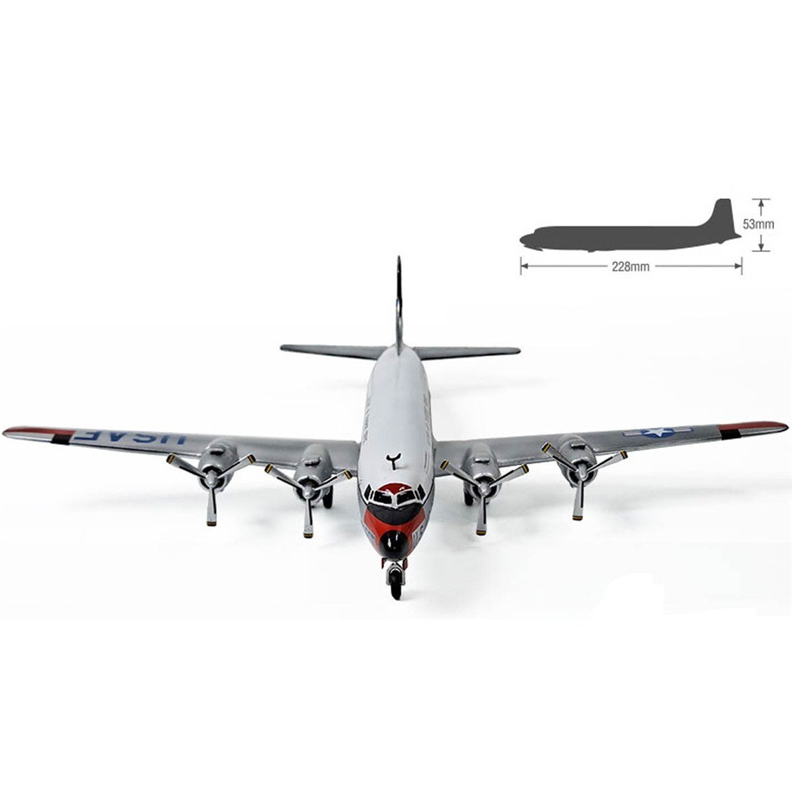 Academy 12634 1/144 USAF C-118 Liftmaster (DC-6) Askeri Kargo Uçağı, Plastik Model Kiti