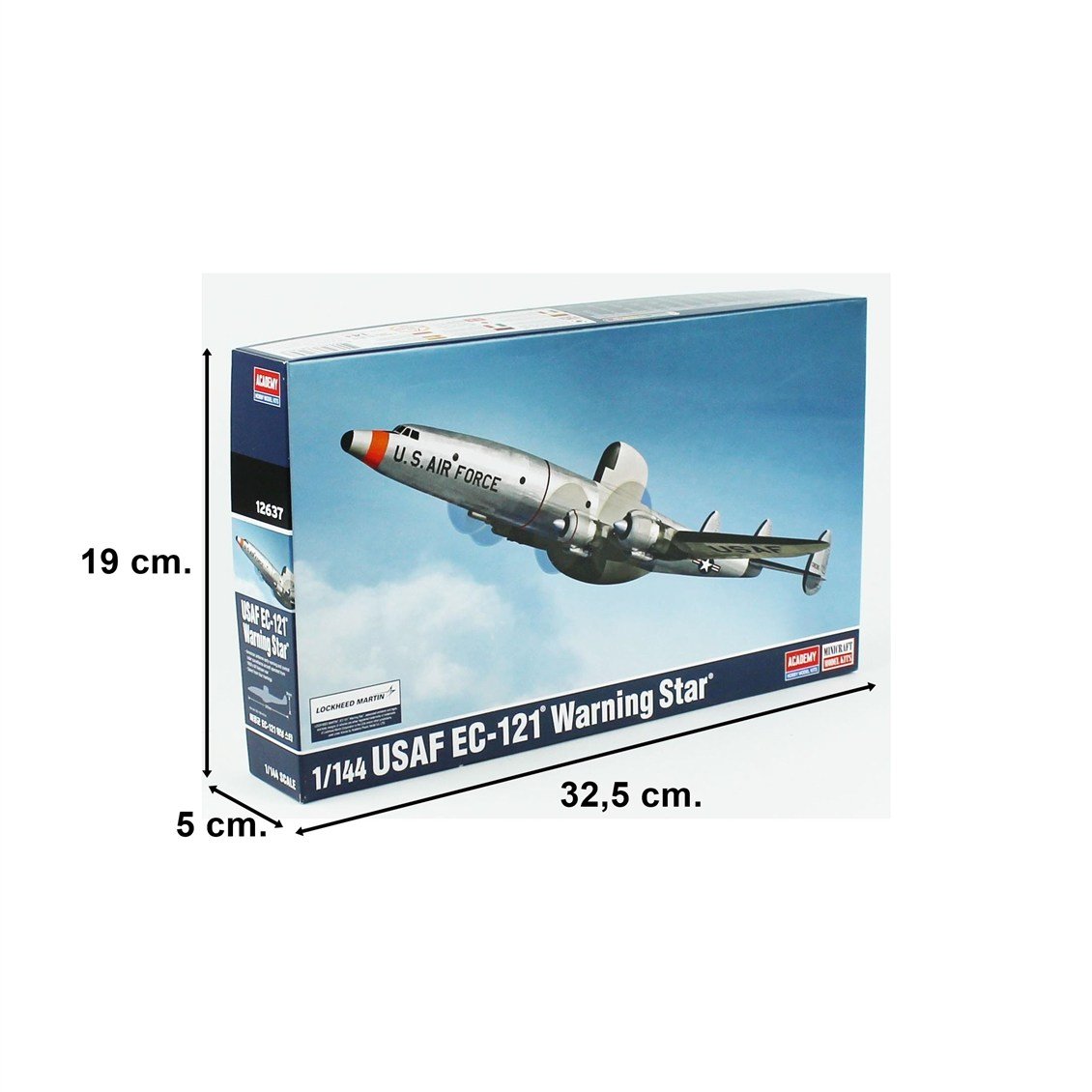 Academy 12637 1/144 USAF EC-121 Warning Star, Erken Uyarı ve Kontrol Uçağı, Plastik Model Kiti