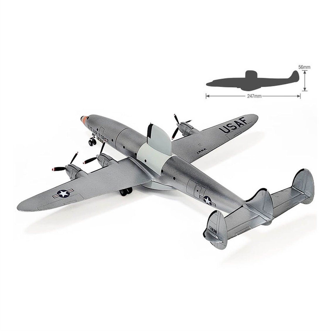 Academy 12637 1/144 USAF EC-121 Warning Star, Erken Uyarı ve Kontrol Uçağı, Plastik Model Kiti