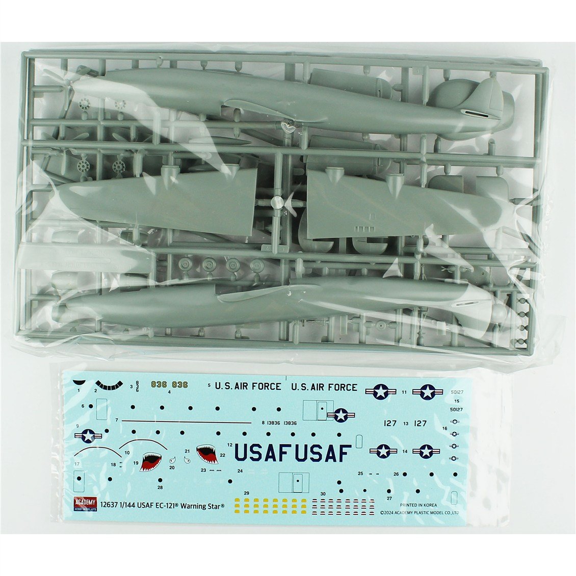 Academy 12637 1/144 USAF EC-121 Warning Star, Erken Uyarı ve Kontrol Uçağı, Plastik Model Kiti