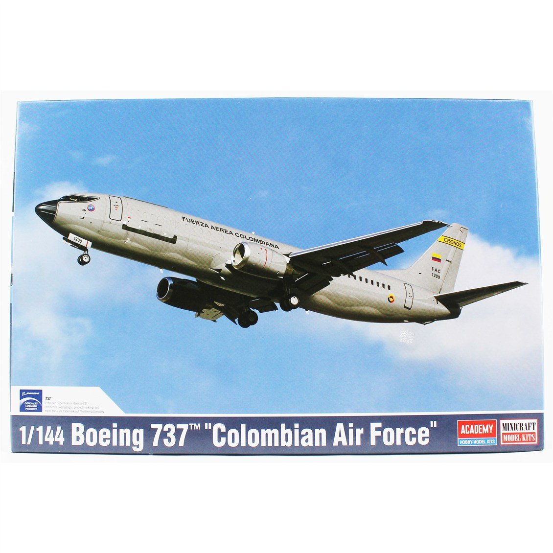 Academy 12639 1/144 Boeing 737 (Colombian Air Force) Askeri Yolcu Uçağı, Plastik Model Kiti