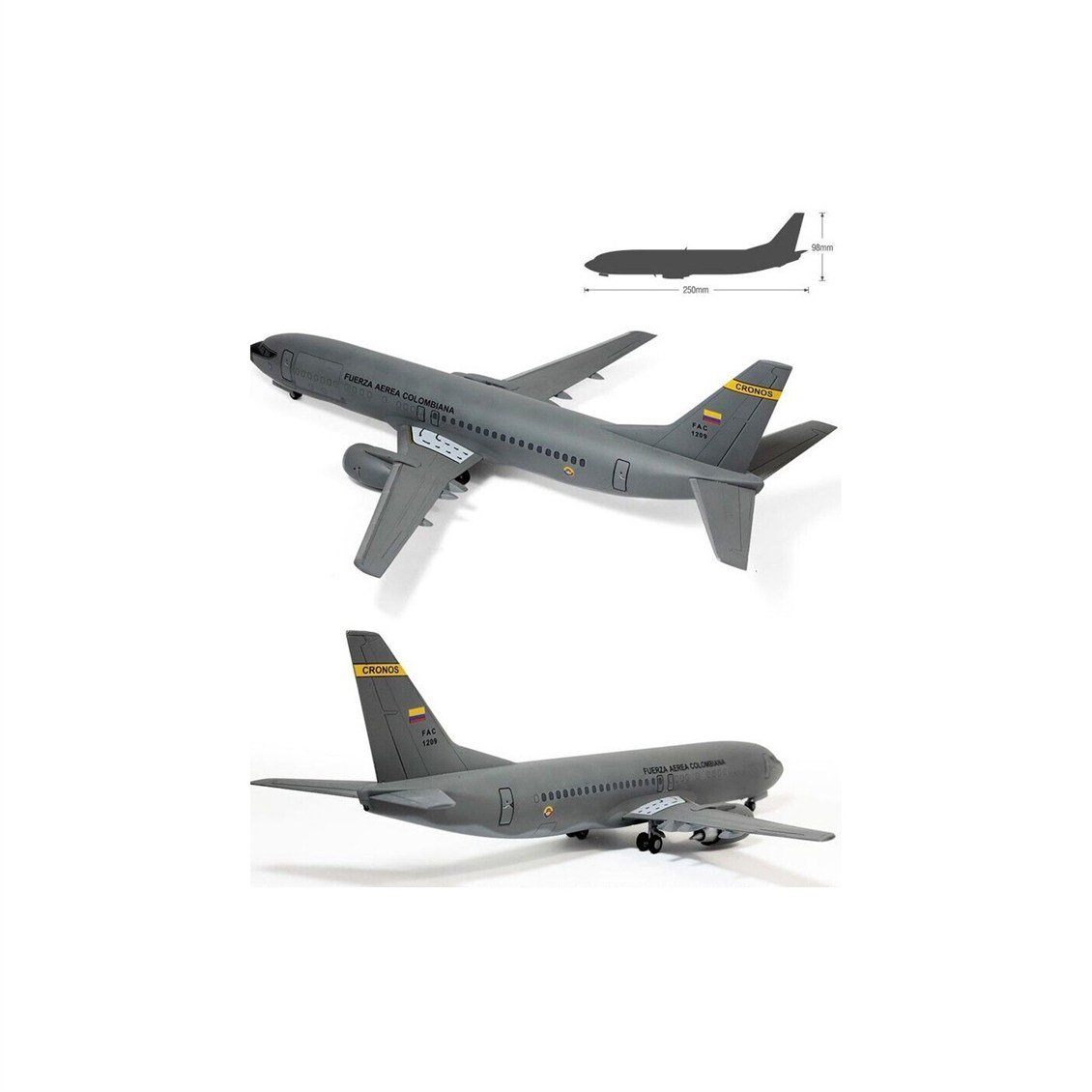 Academy 12639 1/144 Boeing 737 (Colombian Air Force) Askeri Yolcu Uçağı, Plastik Model Kiti