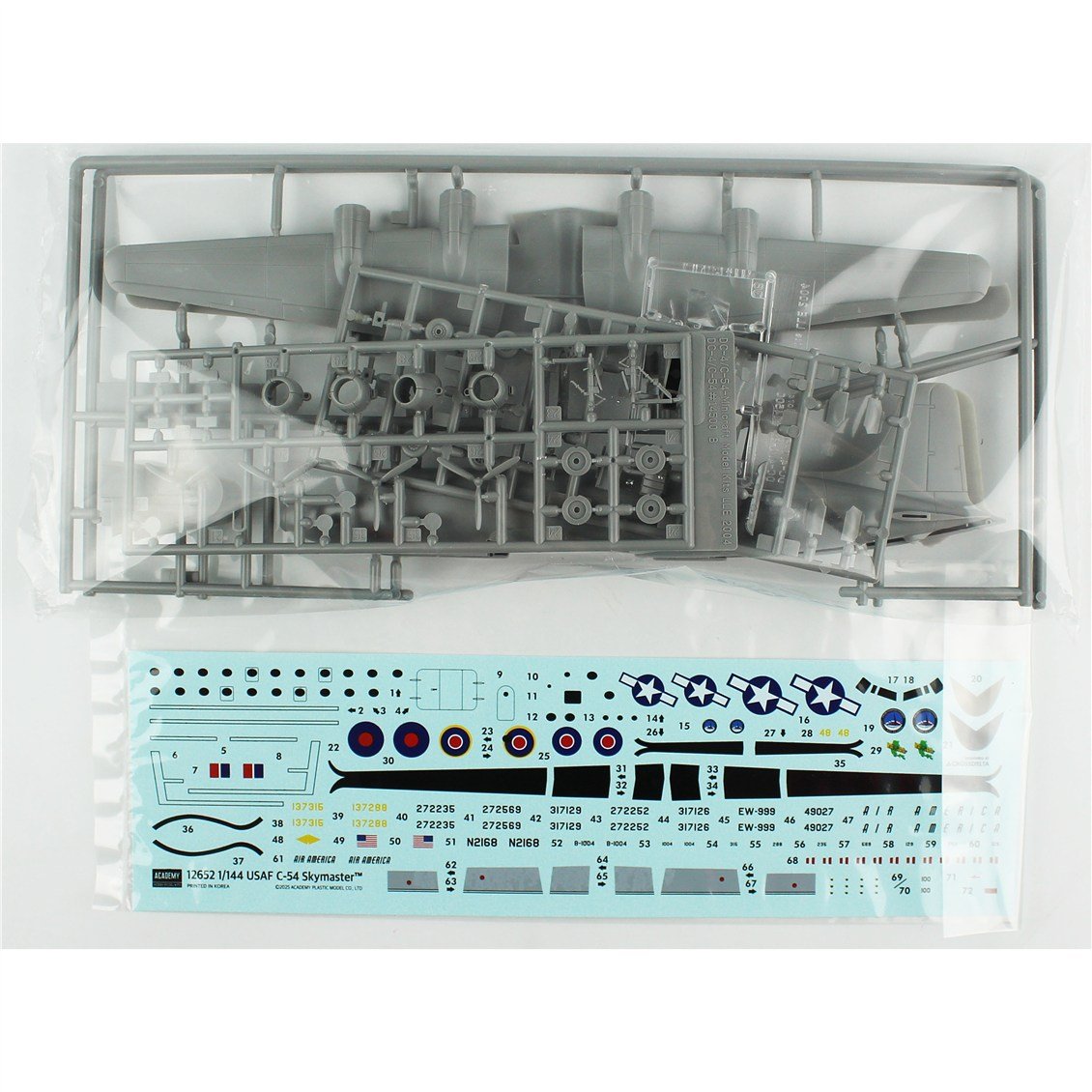 Academy 12652 1/144 USAAF C-54 Skymaster, Askeri Yolcu Uçağı, Plastik Model Kiti