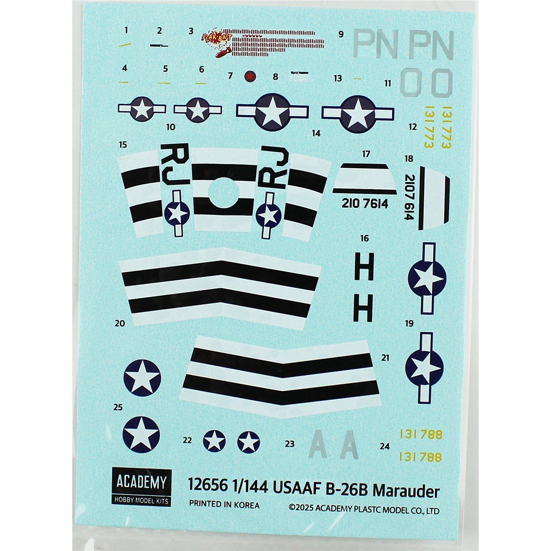 Academy 12656 1/144 USAAF B-26B (Marauder) Bombardıman Uçağı, Plastik Model Kiti