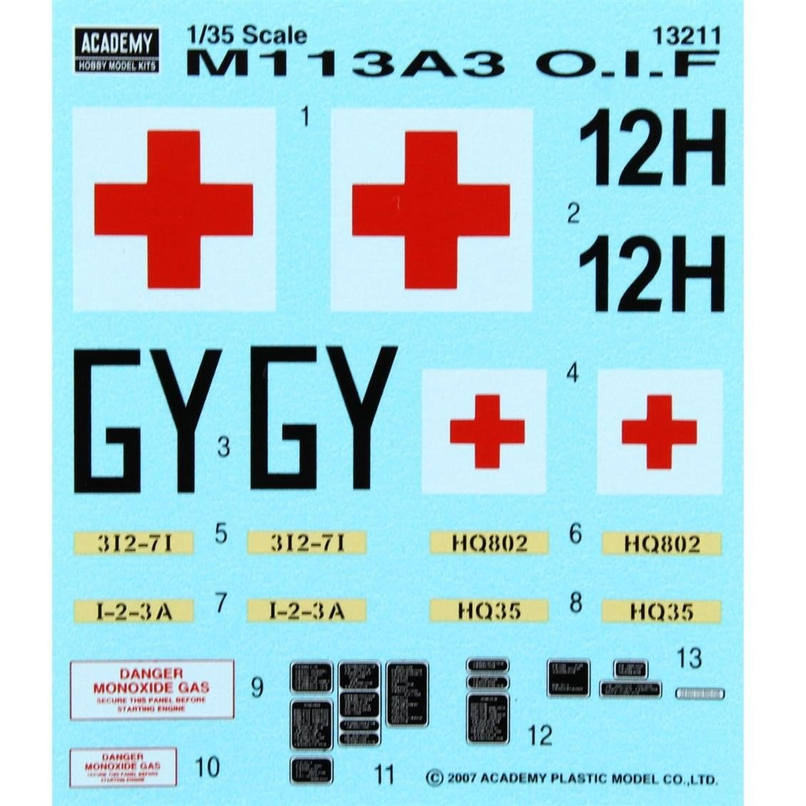 Academy 13211 1/35 Ölçek, M113 Amerikan Zırhlı Personel Taşıyıcı ( Irak 2003), Plastik Model Kiti