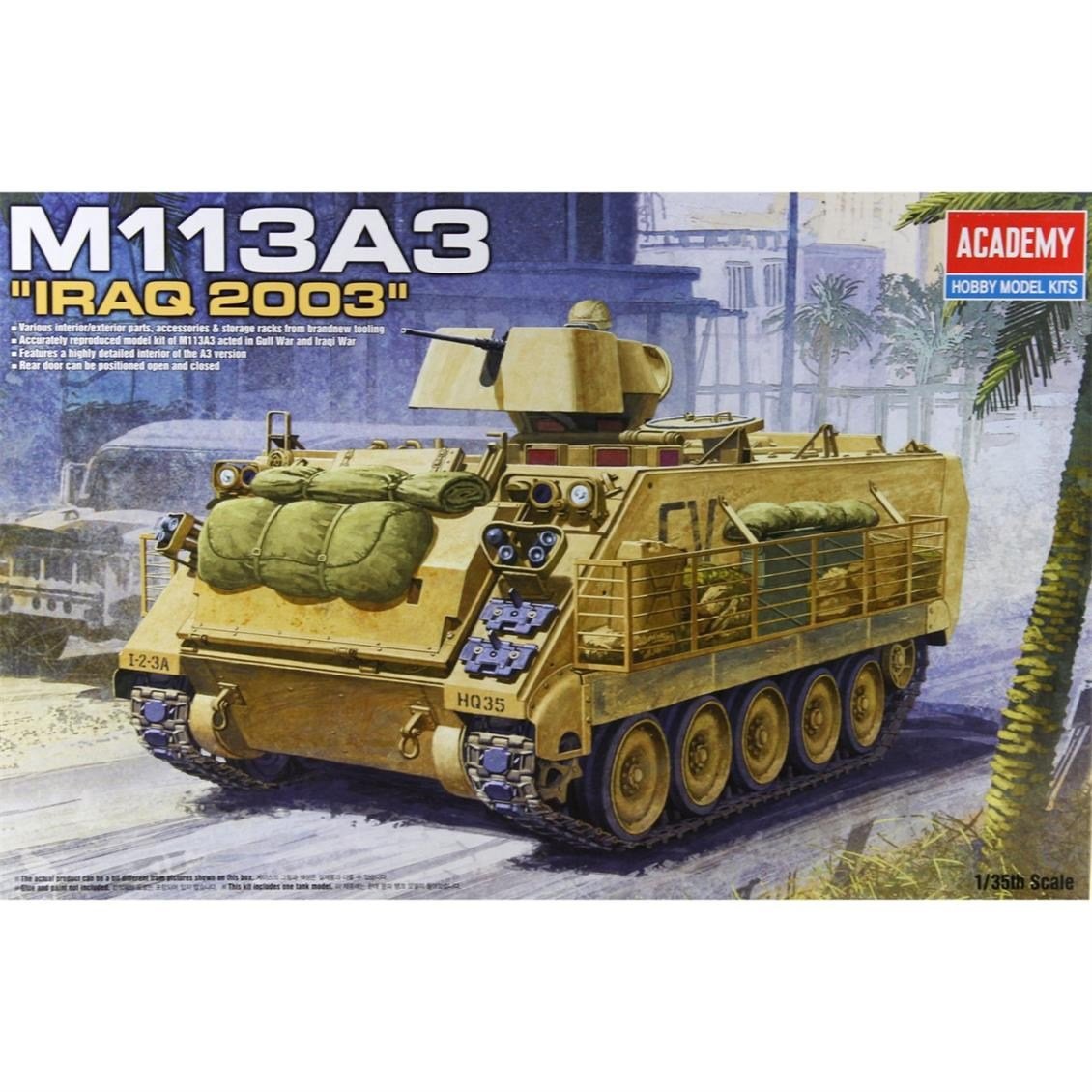 Academy 13211 1/35 Ölçek, M113 Amerikan Zırhlı Personel Taşıyıcı ( Irak 2003), Plastik Model Kiti