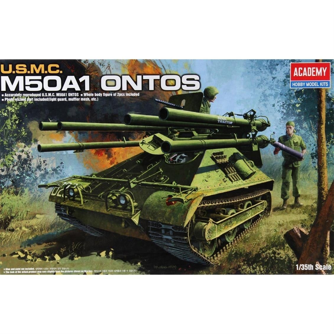 Academy 13218 1/35 Ölçek, U.S.M.C. M50A1 ONTOS Tank, Plastik Model Kiti