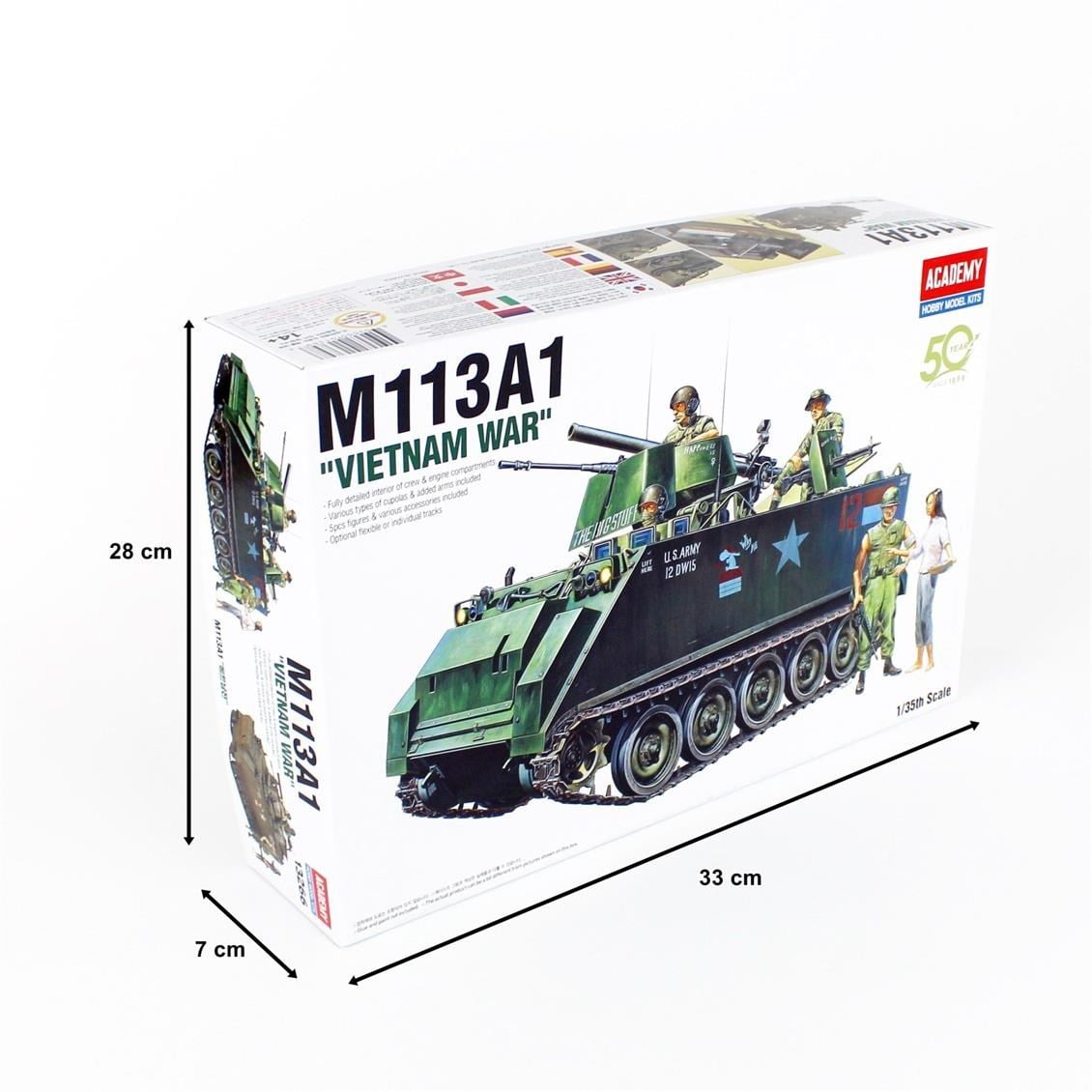 Academy 13266 1/35 Ölçek, M-113A1 APC Vietnam Zırhlı Personel Taşıyıcı, Plastik Model Kiti