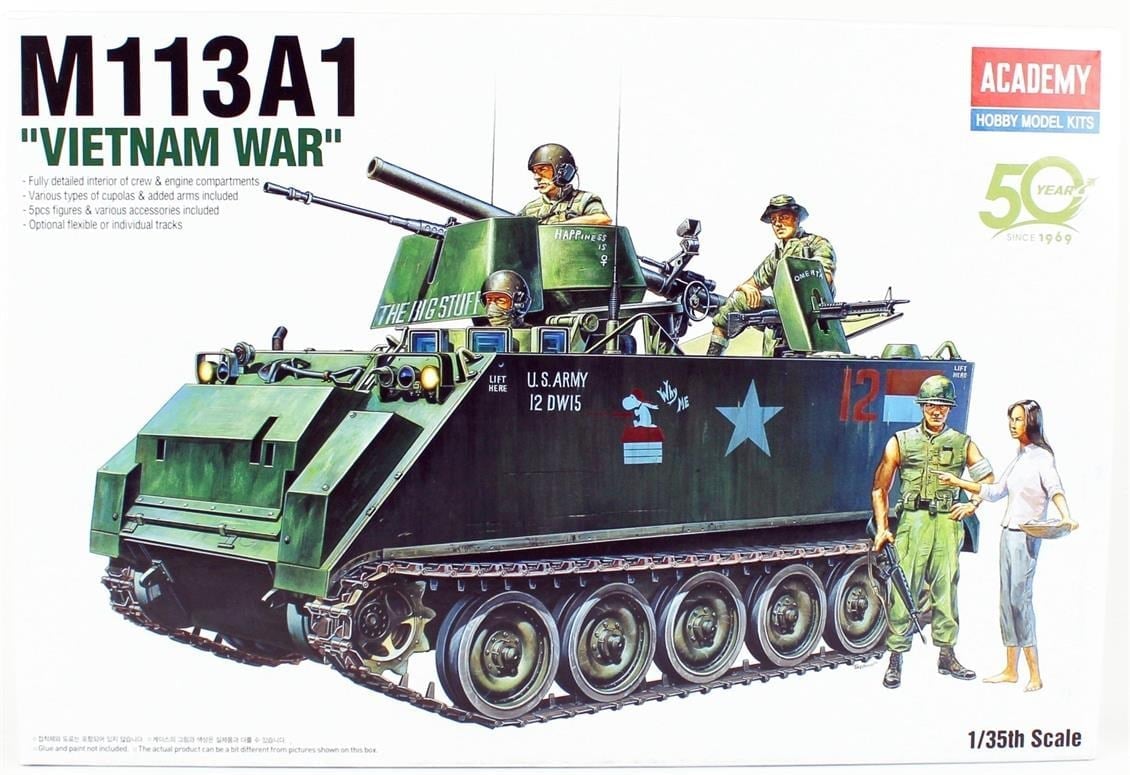 Academy 13266 1/35 Ölçek, M-113A1 APC Vietnam Zırhlı Personel Taşıyıcı, Plastik Model Kiti