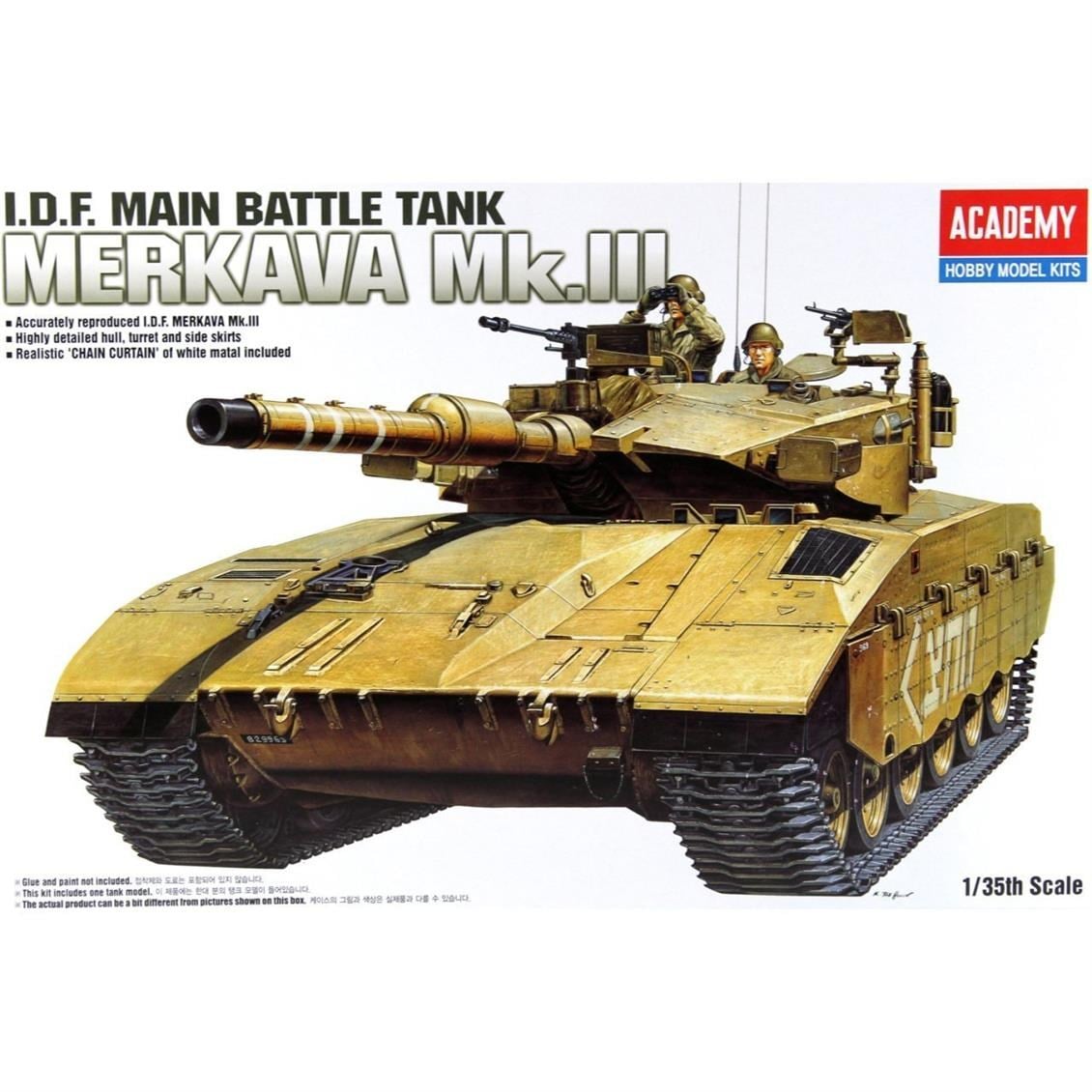 Academy 13267 1/35 Ölçek, I.D.F. MERKAVA Mk.III Main Battle Tankı, Plastik Model Kiti