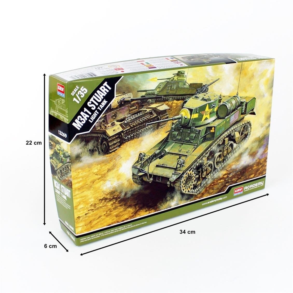 Academy 13269 1/35 Ölçek, US M3A1 Stuart Hafif Tankı, Plastik Model Kiti