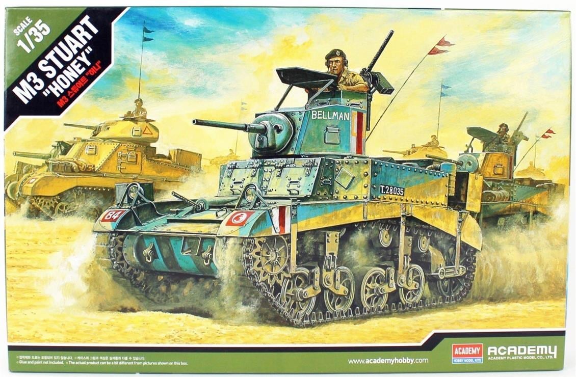 Academy 13270 1/35 Ölçek, British M3 Stuart Honey Tankı, Plastik Model Kiti
