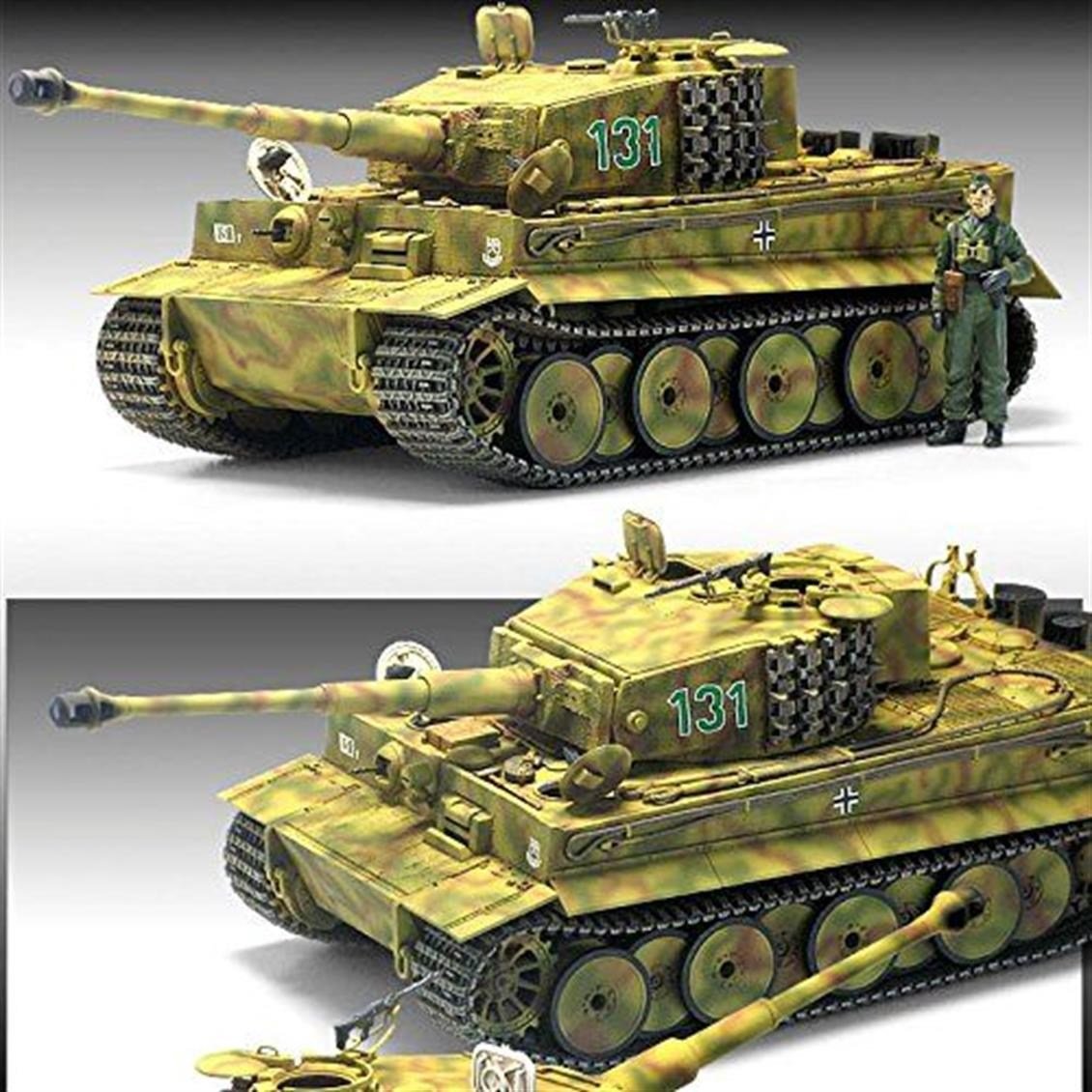 Academy 13287 1/35 Ölçek, Tiger-I Mid. (70.Yıl Normandiya Çıkartması) Tankı, Plastik Model Kiti
