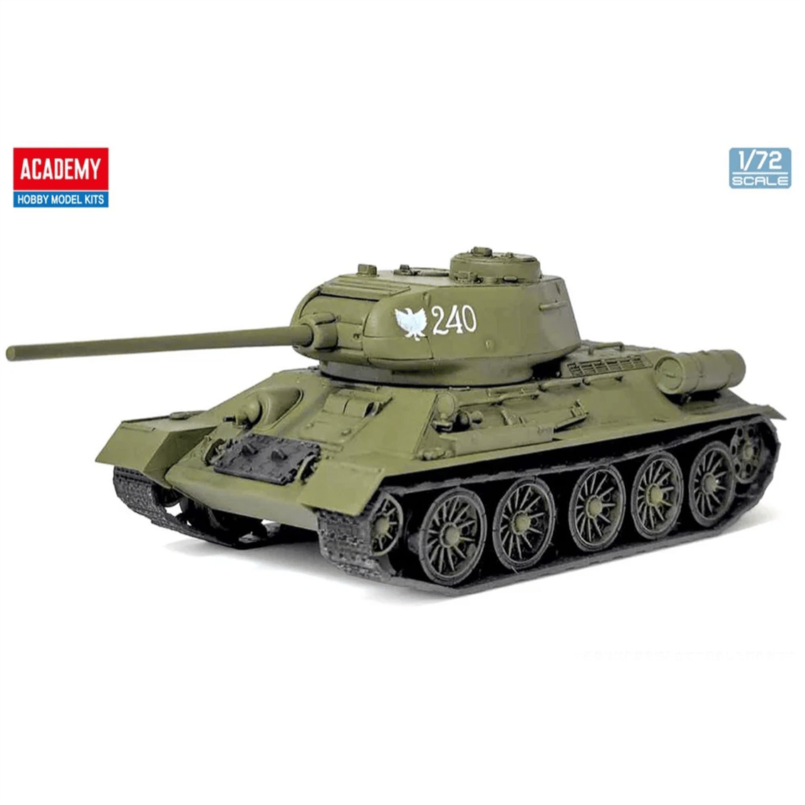 Academy 13421 1/72 Ölçek, T-34-85 Soviet Orta Sınıf Tankı, Plastik Model Kiti