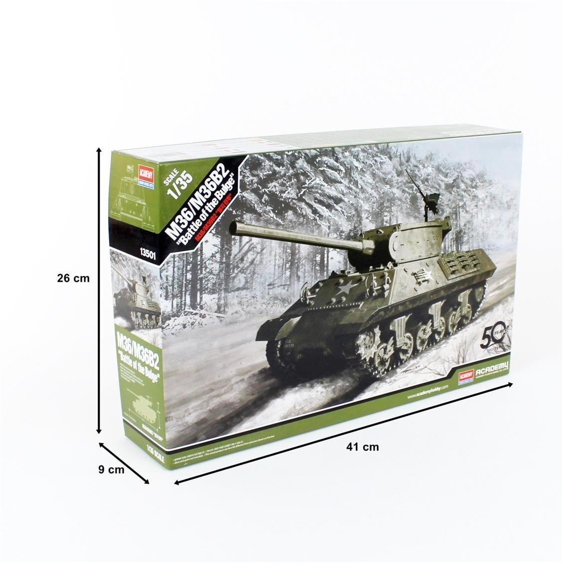 Academy 13501 1/35 Ölçek, M36/M36B2 (Battle of the Bulge) Tankı, Plastik Model Kiti