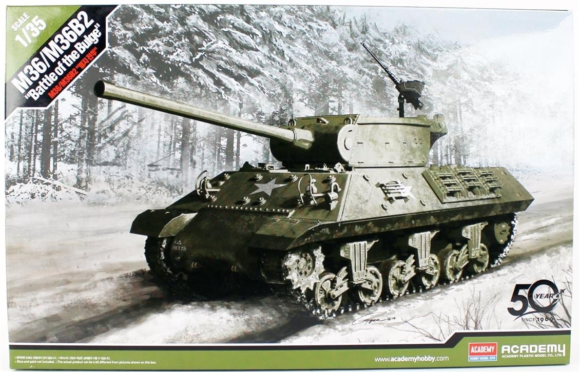 Academy 13501 1/35 Ölçek, M36/M36B2 (Battle of the Bulge) Tankı, Plastik Model Kiti