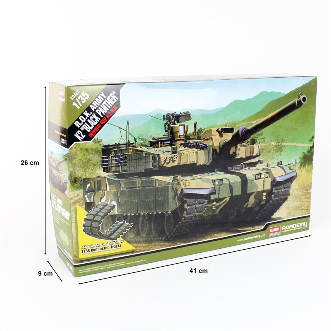 Academy 13511 1/35 Ölçek, Güney Kore K2 ( Kara Panter ) Tankı, Plastik Model Kiti