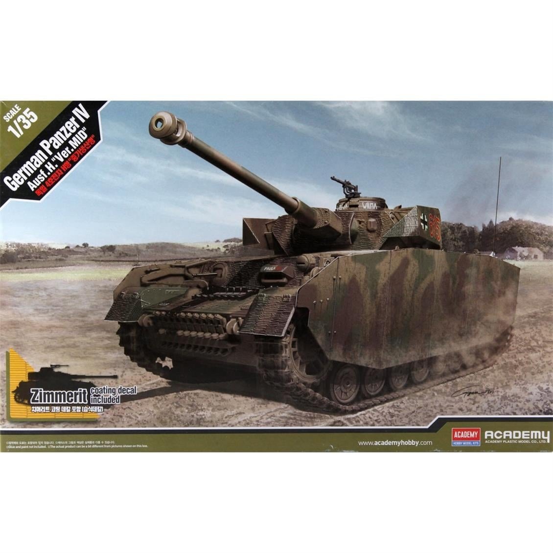 Academy 13516 1/35 Ölçek, Alman Pz.Kpfw. IV Ausf.H (Versiyon Orta) Tankı, Plastik Model Kiti