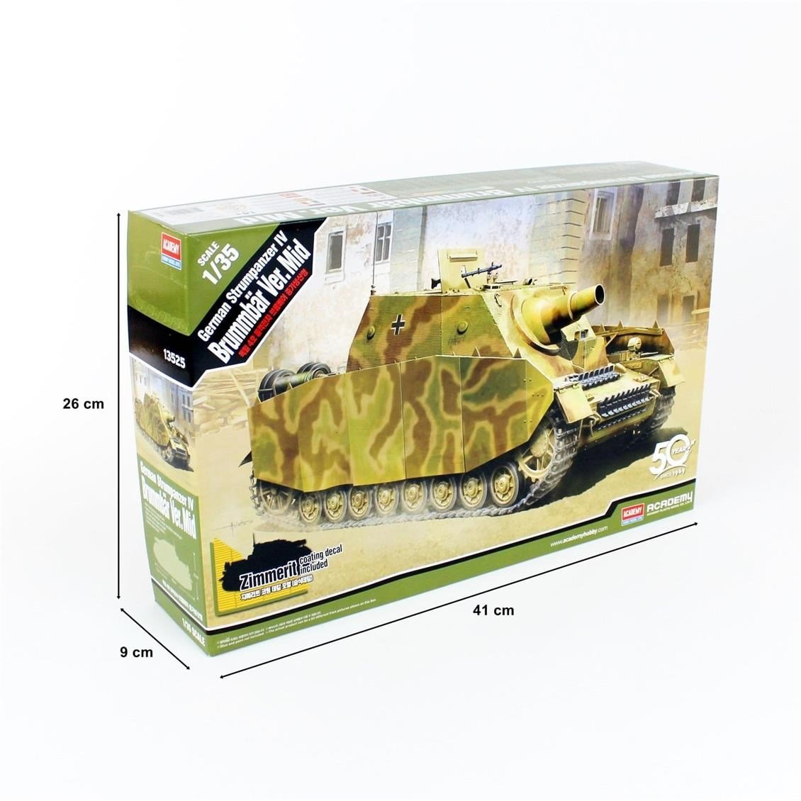 Academy 13525 1/35 Ölçek, German Strumpanzer IV Brummbar (Orta Versiyon) Tankı, Plastik Model Kiti