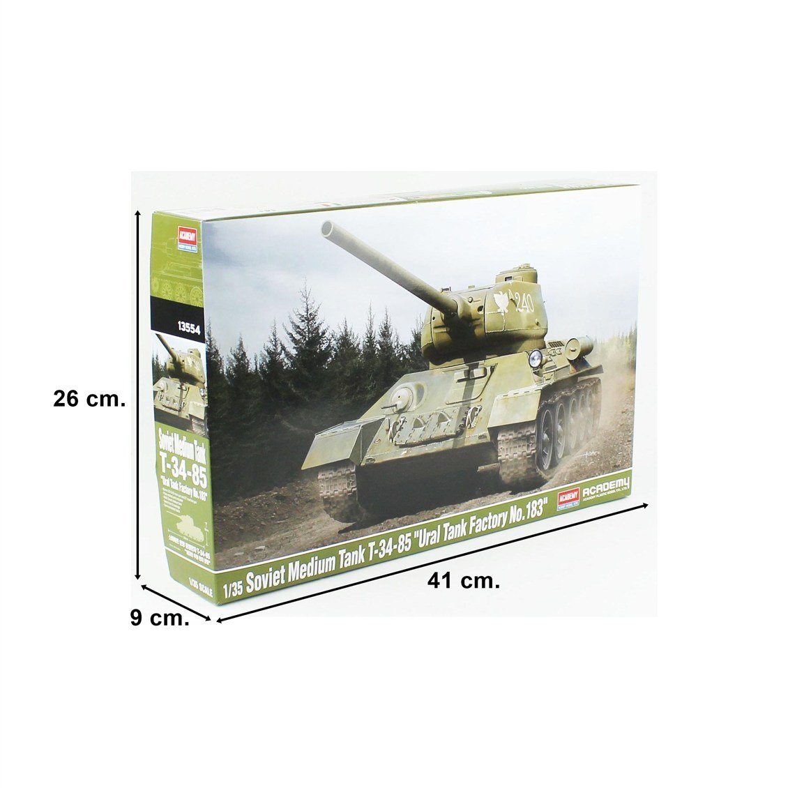 Academy 13554 1/35 Soviet Medium T-34-85 (Ural Tank Factory No. 183) Tankı, Plastik Model Kiti