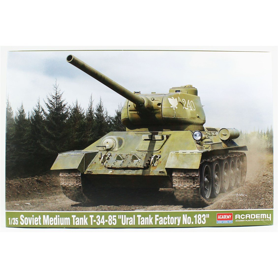 Academy 13554 1/35 Soviet Medium T-34-85 (Ural Tank Factory No. 183) Tankı, Plastik Model Kiti