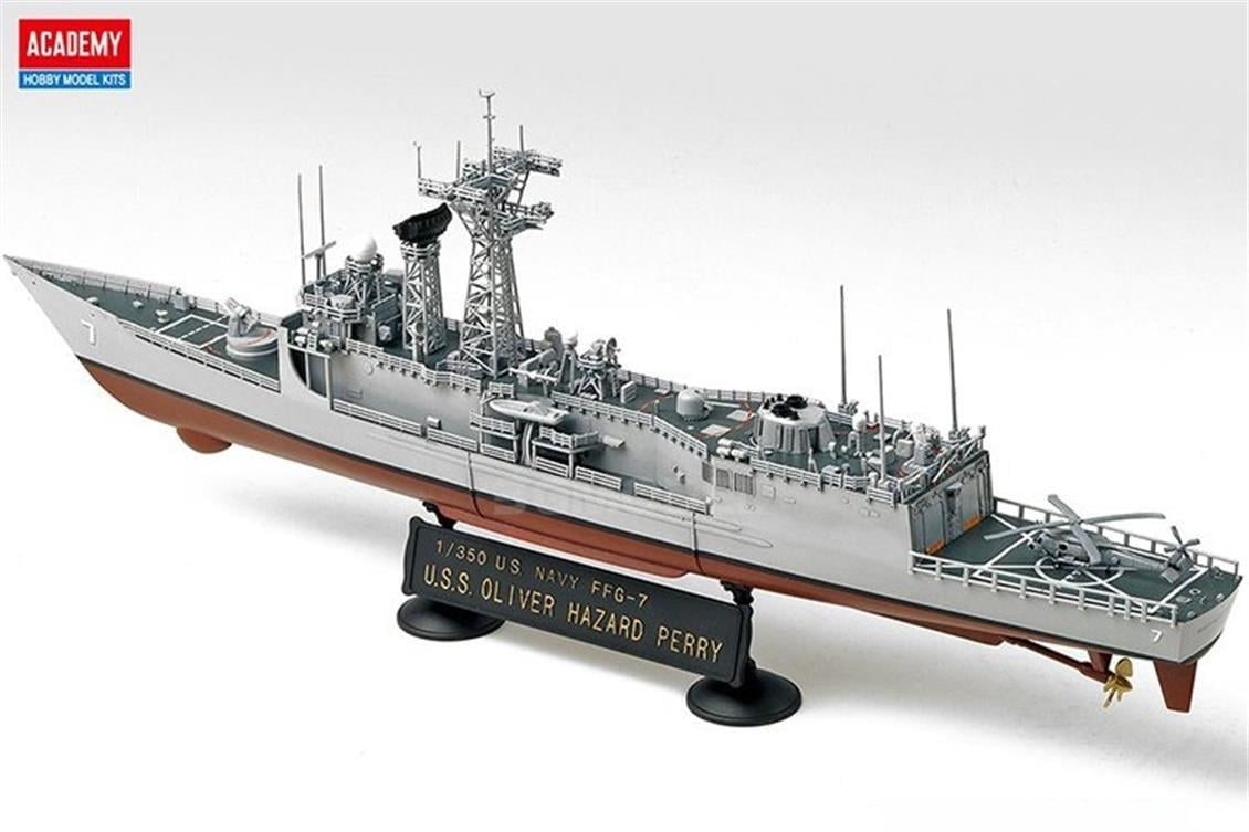 Academy 14102 1/350 Ölçek, USS Oliver Hazard Perry (FFG-7) Savaş Gemisi, Plastik Model Kiti