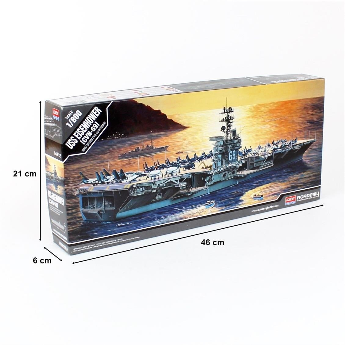 Academy 14212 1/800 Ölçek, CVN 69D Eisenhover Savaş Gemisi, Plastik Model Kiti