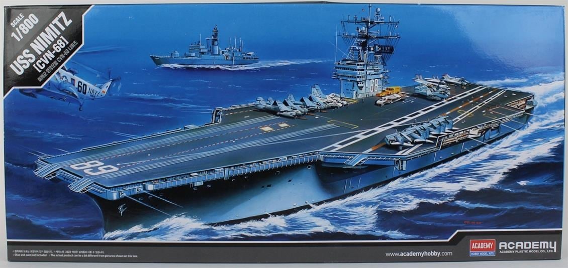 Academy 14213 1/800 Ölçek, ABD Donanması CVN-68 Nimitz Uçak Gemisi, Plastik Model Kiti