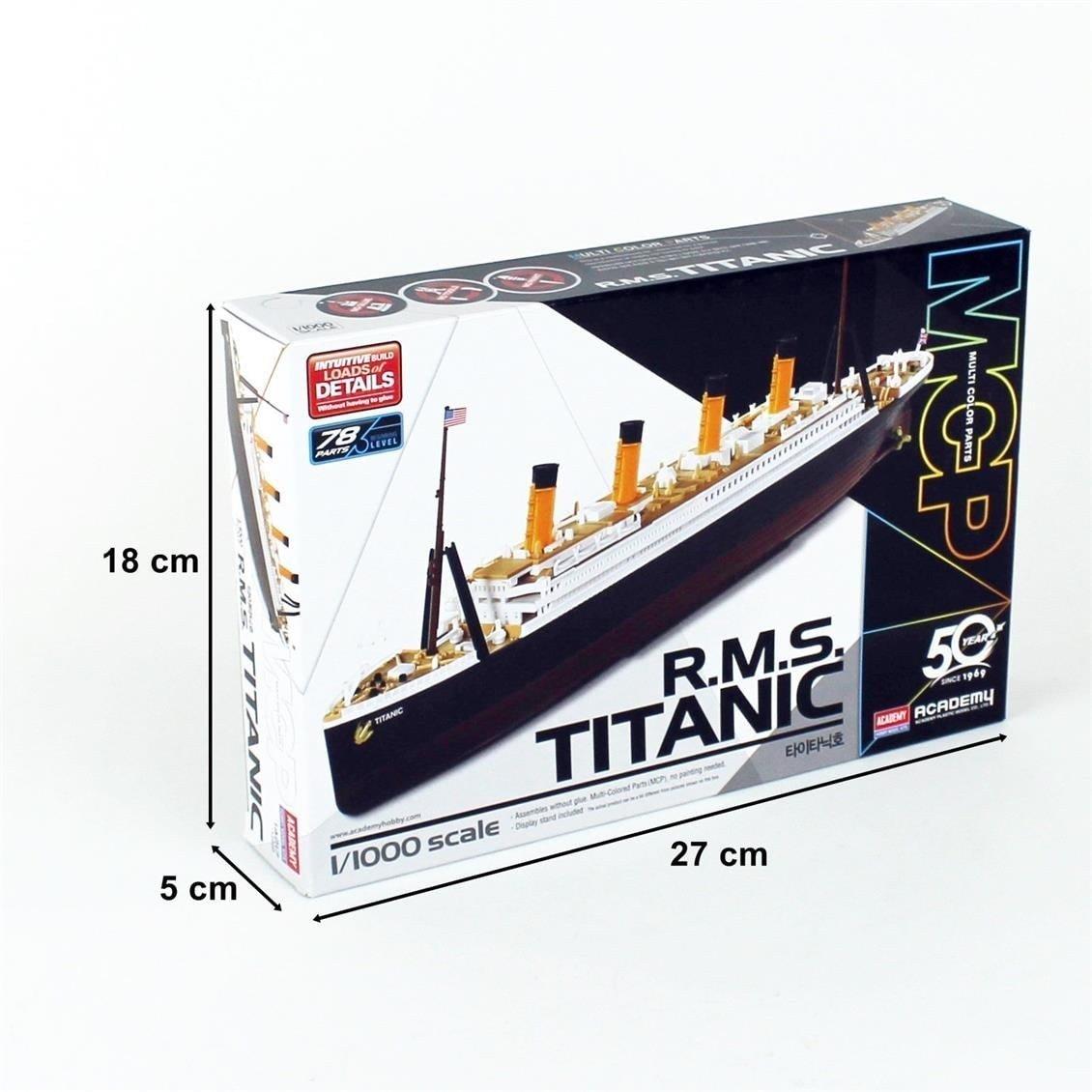 Academy 14217 1/1000 Ölçek, RMS Titanic Yolcu Gemisi, Plastik Model Kiti