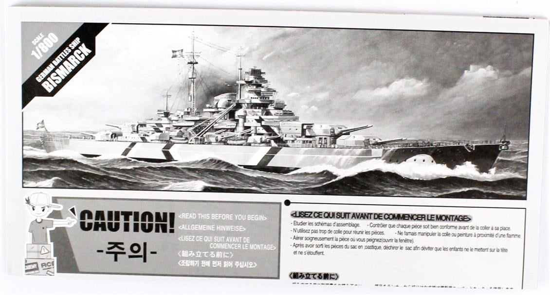 Academy 14218 1/800 Ölçek, Bismarck Savaş Gemisi, Plastik Model Kiti