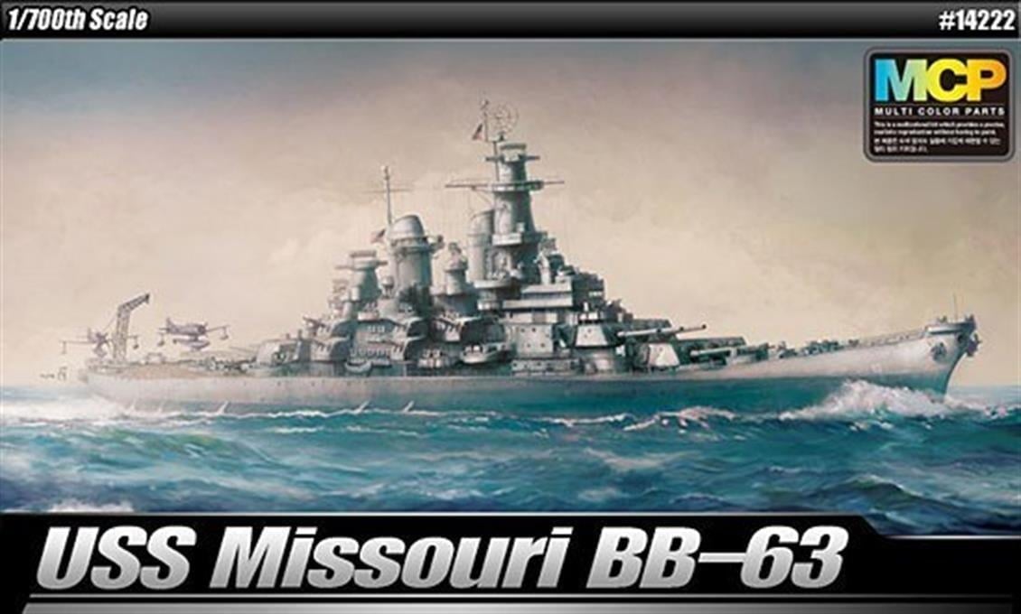 Academy 14223 1/700 Ölçek, USS Missouri BB 63 (Modeler's Edition) Savaş Gemisi, Plastik Model Kiti