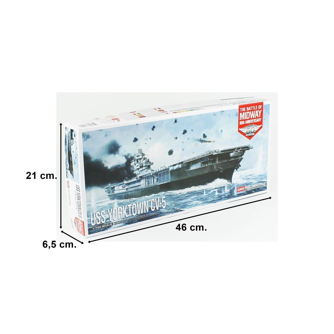 Academy 14229 1/700 USS Yorktown CV-5 (Battle of Midway) Savaş Gemisi, Plastik Model Kiti