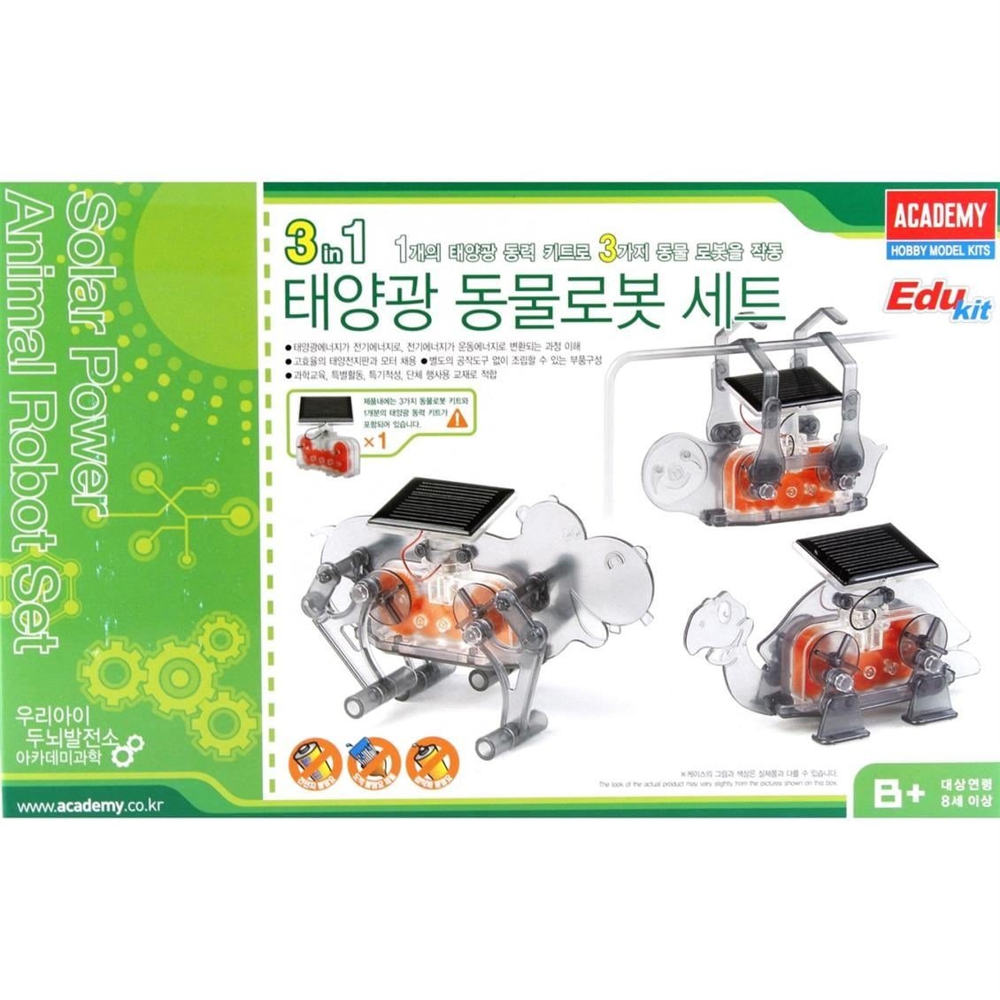 Academy 18115 Güneş enerjisi ile çalışan hayvanlar robot kiti, Plastik Model Kiti