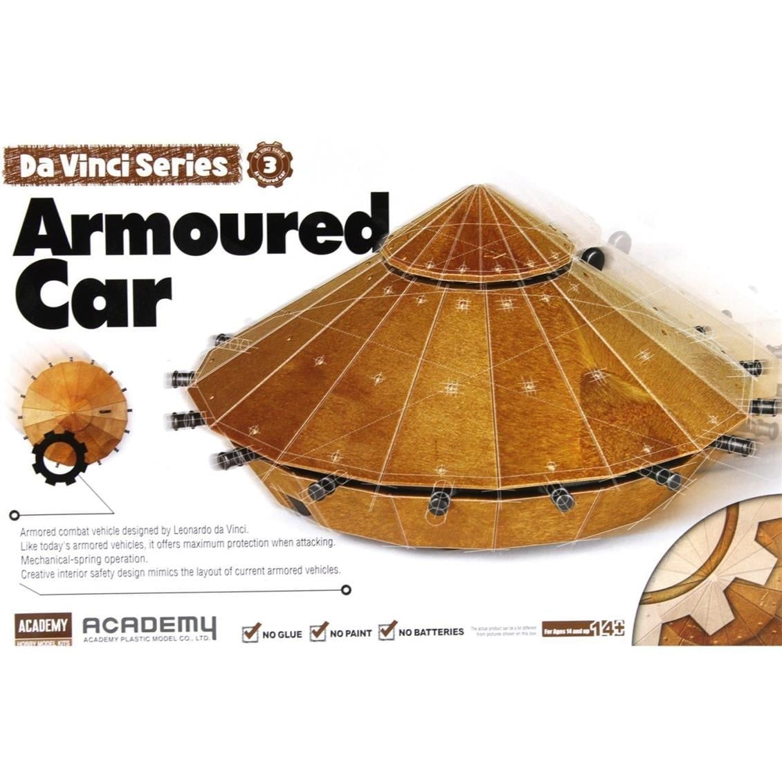 Academy 18136 Da Vinci Zırhlı Araba, Plastik Model Kiti