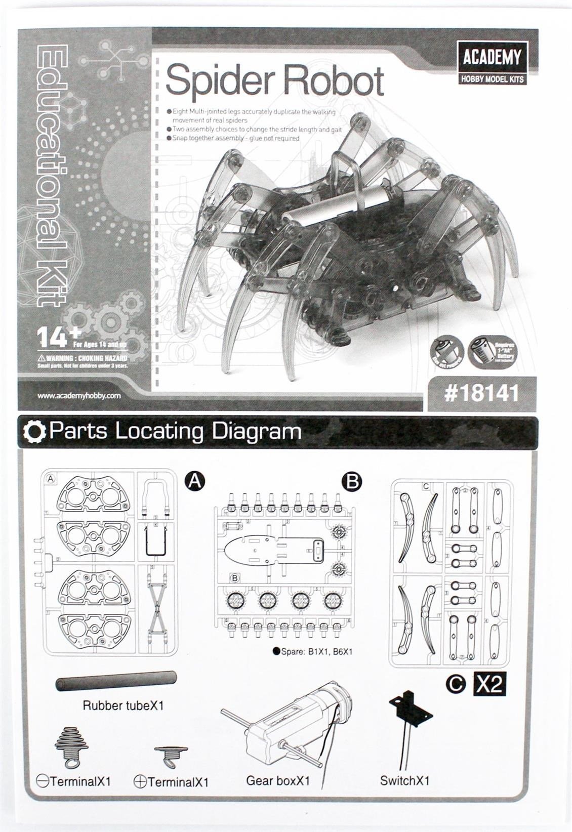 Academy 18141 Örümcek Robot Kiti, Plastik Model Kiti