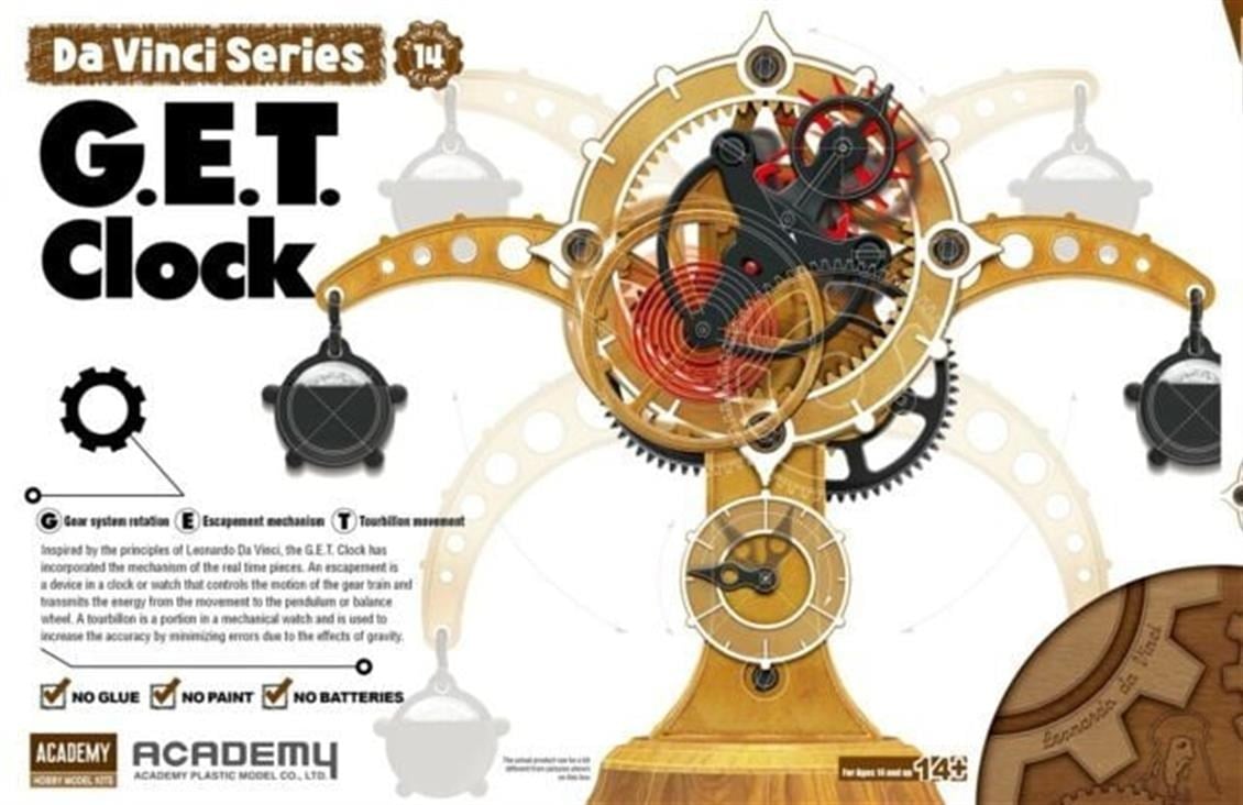 Academy 18185 Da Vinci Mekanizmalı G.E.T. Saati, Plastik Model Kiti