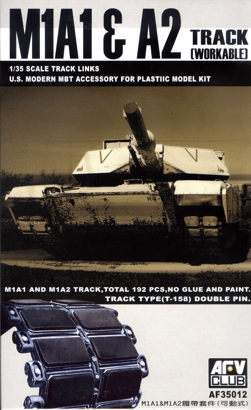 AFV CLUB 35012 1/35 ÖLÇEK,  M1A1-A2 WORKABLE TRACK