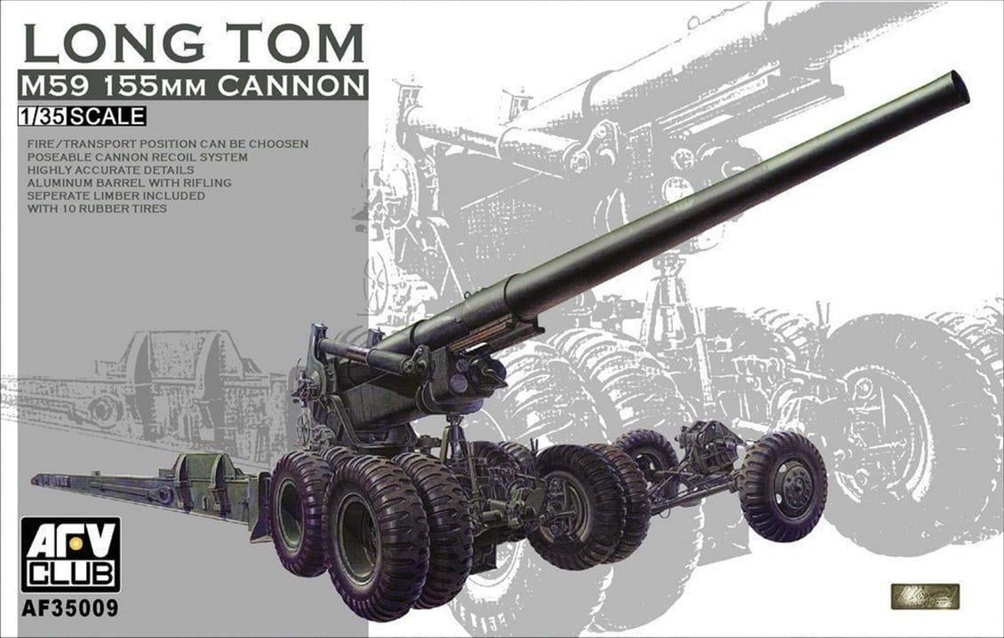 AFV Club AF35009 1/35 Ölçek, Long Tom M59 155 mm Cannon (OBÜS), Plastik Model kiti