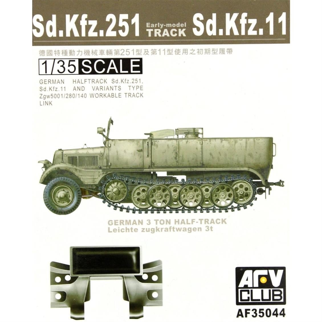 AFV Club AF35044 1/35 Ölçek, Sd.Kfz.251 Hareket Edebilen Tank Paleti Plastik Maket Seti