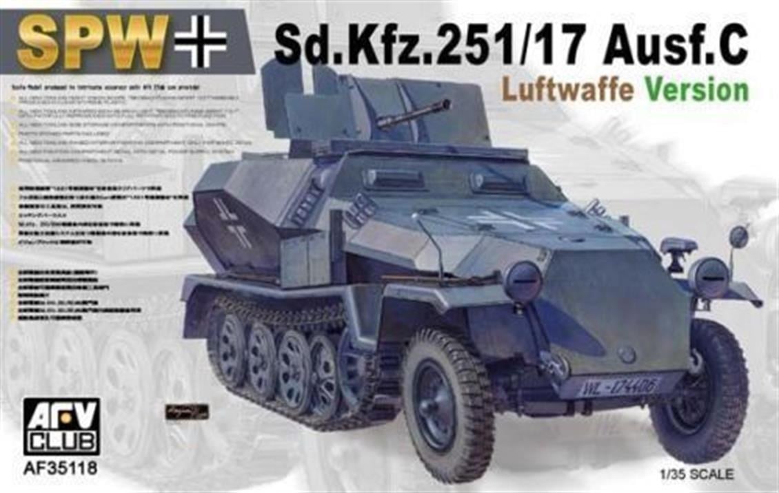 AFV Club AF35118 1/35 Ölçek, Sd.Kfz. 251/17 Lufwaffenausführung Tank, Plastik Model kiti