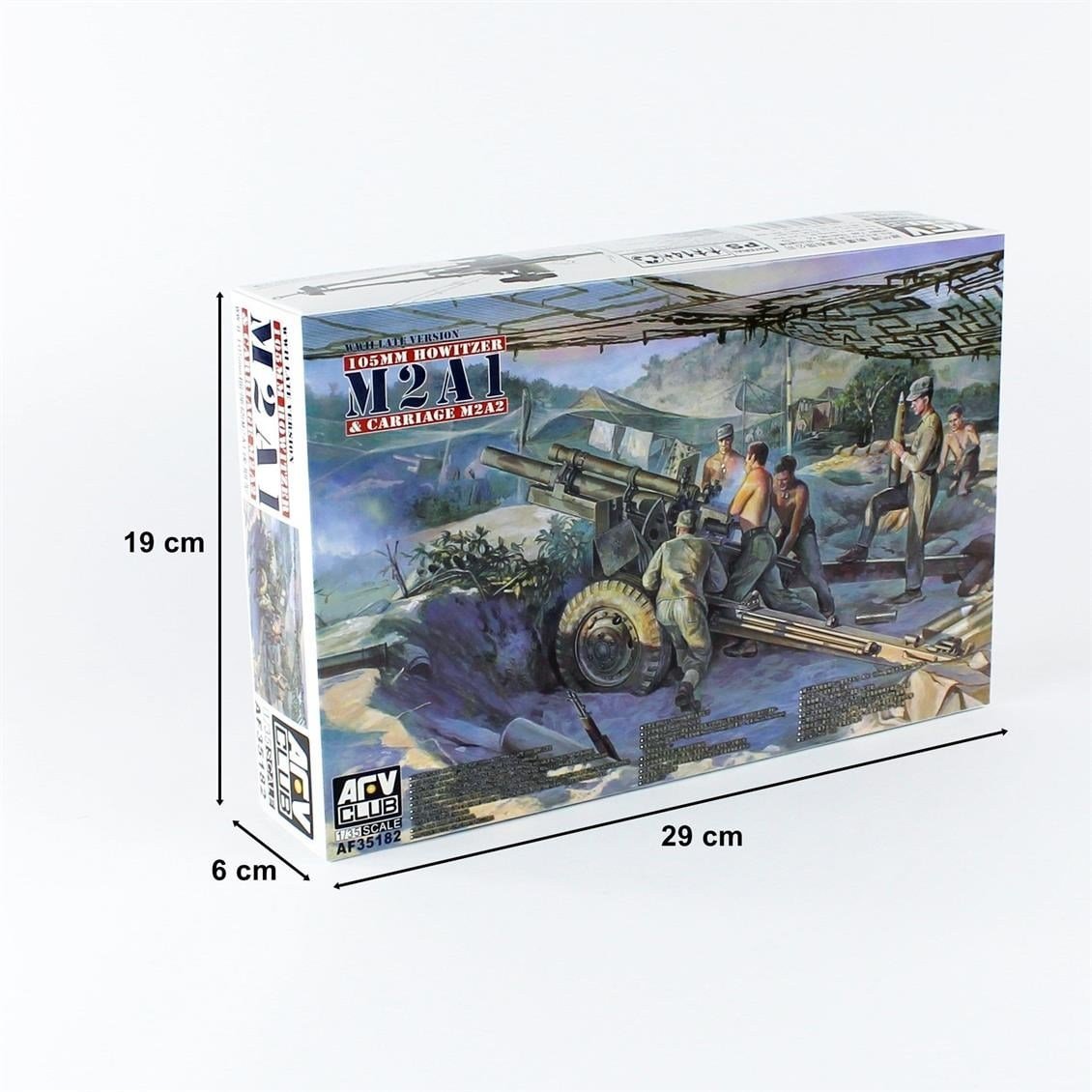 AFV Club AF35182 1/35 Ölçek, 105mm HOWITZER M2A1 Arabalı M2A2 (WW II Version) Topu, Plastik Model kiti