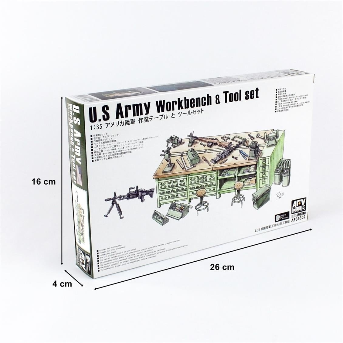 AFV Club AF35302 1/35 Ölçek, US Army Workbench & Tool Set, Plastik Model kiti