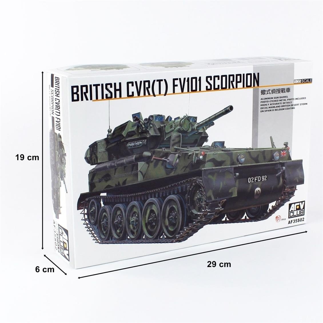 AFV Club AF35S02 1/35 Ölçek, FV101 UK SCORPION Tankı, Plastik Model kiti