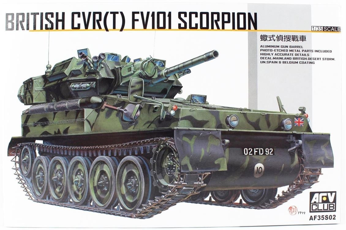 AFV Club AF35S02 1/35 Ölçek, FV101 UK SCORPION Tankı, Plastik Model kiti